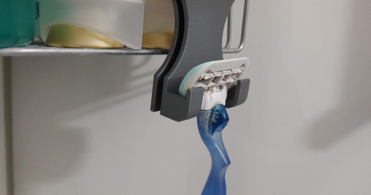 simple razor holder mintax download free stl model printablescom 3d models household bathroom razorholder shaver shower showeraccessories 3D print model - Mito3D