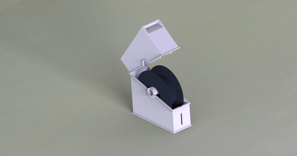 carrete soporte caja 250g carretes Tommi descargar gratis stl modelo imprimiblescom 3d modelos impresoras accesorios guardapolvo portacarretes 3d print model - Mito3D