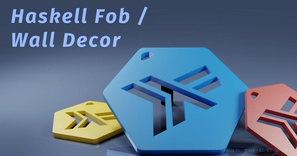 haskell key fob felix morgner download free stl model printablescom 3d models art & design 2d plates logos keyfob programming programminglanguages walldecor 3d print model - Mito3D