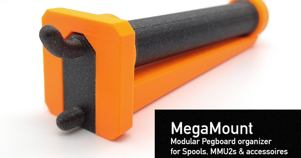 megamount - modular pegboard organizer spools mmu2s & accessoires captainc download free stl model printablescom 3d models printers upgrades alexa filamentbuffer i3mk3s mount 3d print model - Mito3D