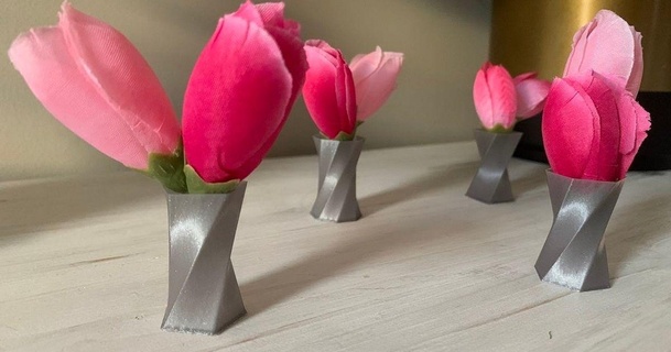 contorto mini vaso 3d stampante Scarica gratuito stl modello printablescom Modelli domestico arredamento fiori spirale TwistedVase vasi 3d print model - Mito3D