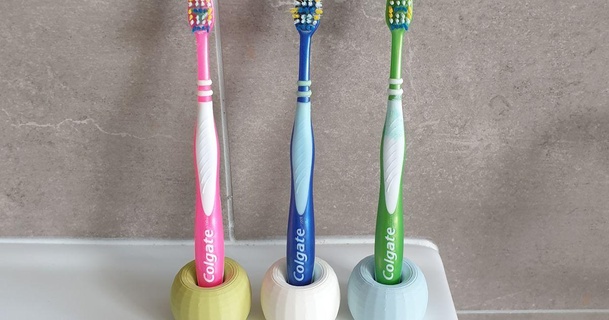 toothbrush stand holder 3dprintbunny download free stl model printablescom 3d models household bathroom elegant nosupport simple 3d print model - Mito3D