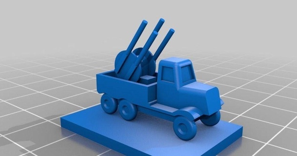 anti aircraft camión combate tanques udo 3d mundo descargar gratis stl modelo imprimiblescom modelos juguetes juegos tablero 5mm ww2 3d print model - Mito3D