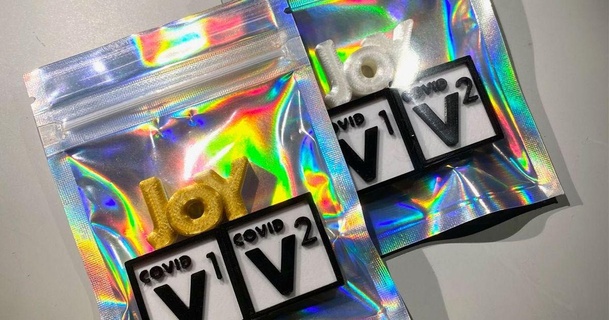 covid vaccine badges timcel download free stl model printablescom 3d models art & design 2d plates logos 3d print model - Mito3D