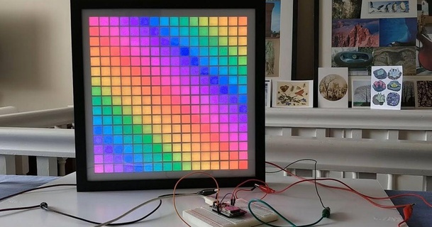 led matrix ws2812b esp32 16x16 grid screen picture frame investegate download free stl model printablescom 3d models learning engineering arduino great 3d print model - Mito3D