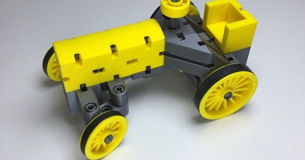 kbricks tracteur robkern Télécharger libre stl modèle imprimablescom 3d modèles apprentissage ingénierie briques jouets construction mécanique Open source pilotage 3d print model - Mito3D
