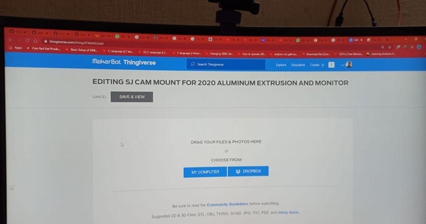 sj cam mount 2020 aluminum extrusion monitor hackerbijay download free stl model printablescom 3d models gadgets photo & video timelapse webcam 3d print model - Mito3D