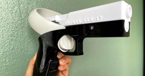 masticable glk 17 óculo búsqueda 2 vr pistola apretón descargar gratis stl modelo imprimiblescom 3d modelos artilugio glock glock17 oculusquest2 3d print model - Mito3D