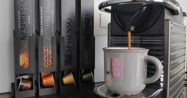 personalizadas nespresso cápsula distribuidor mintax baixar livre stl modelo printablescom 3d modelos casa cozinha café porta cápsulas organização 3d print model - Mito3D