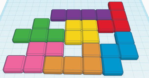 tetris pieces small plunning download free stl model printablescom 3d models toys & games board tetrismagnets tetrispieces kitchenmagnets 3d print model - Mito3D