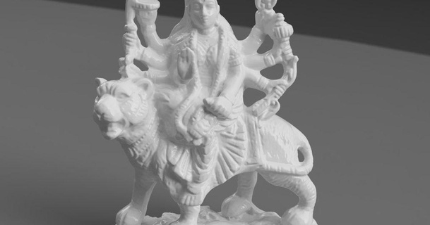Durga montando Tigre Dioses India descargar gratis stl modelo imprimiblescom 3d modelos Arte diseño esculturas adivinar hembra diosa hindú 3d print model - Mito3D