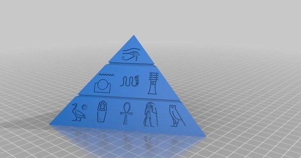 ägyptisch Pyramide ll77 download frei stl Modell Printablescom 3d Modelle Kunst Design Designs antikes Ägypten ägyptische Hieroglyphen Hieroglyphe 3d print model - Mito3D