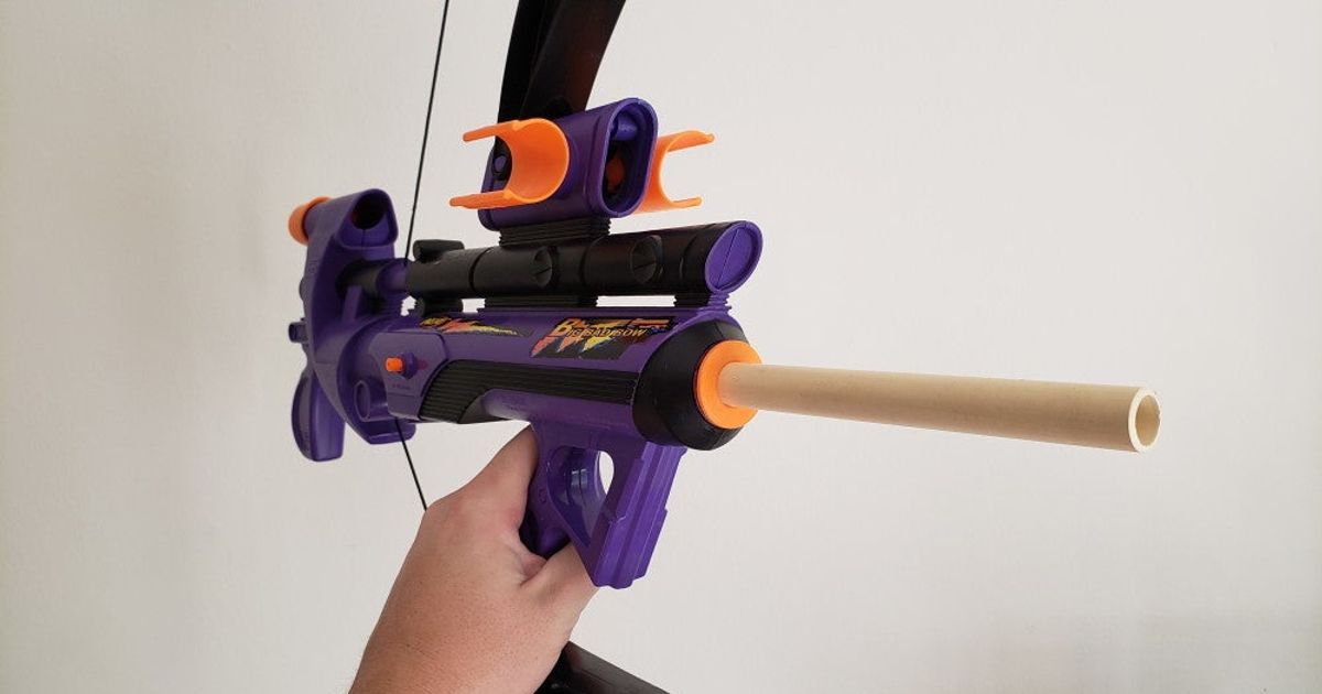 nerf grande malo arco cloruro polivinilo cpvc adaptador castor descargar gratis stl modelo imprimiblescom 3d modelos juguetes juegos aire libre mod 3D print model - Mito3D