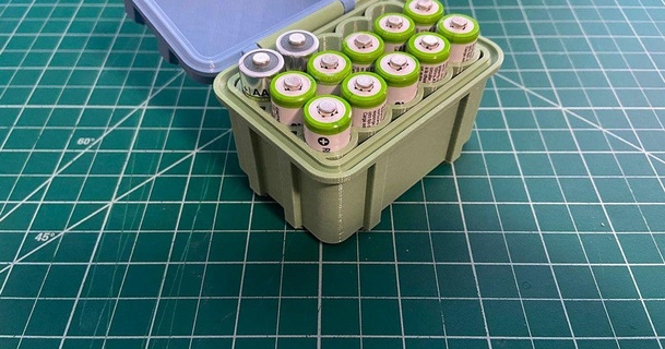 aa batteria Conservazione scatola Scarica gratuito stl modello printablescom 3d Modelli passatempo creatori organizzatori 3d print model - Mito3D