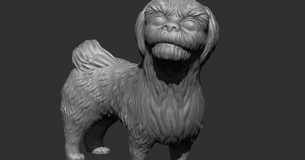 shih tzu Fredrik Norberg indir Bedava stl model printablescom 3d modeller Sanat tasarım heykeller hayvan köpek heykel ayakta 3d print model - Mito3D
