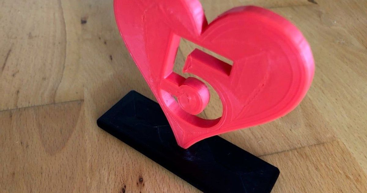 5 an cœur trophée dd3d Télécharger libre stl modèle imprimablescom 3d modèles art conception 2d assiettes logos anniversaire l'amour 3D print model - Mito3D