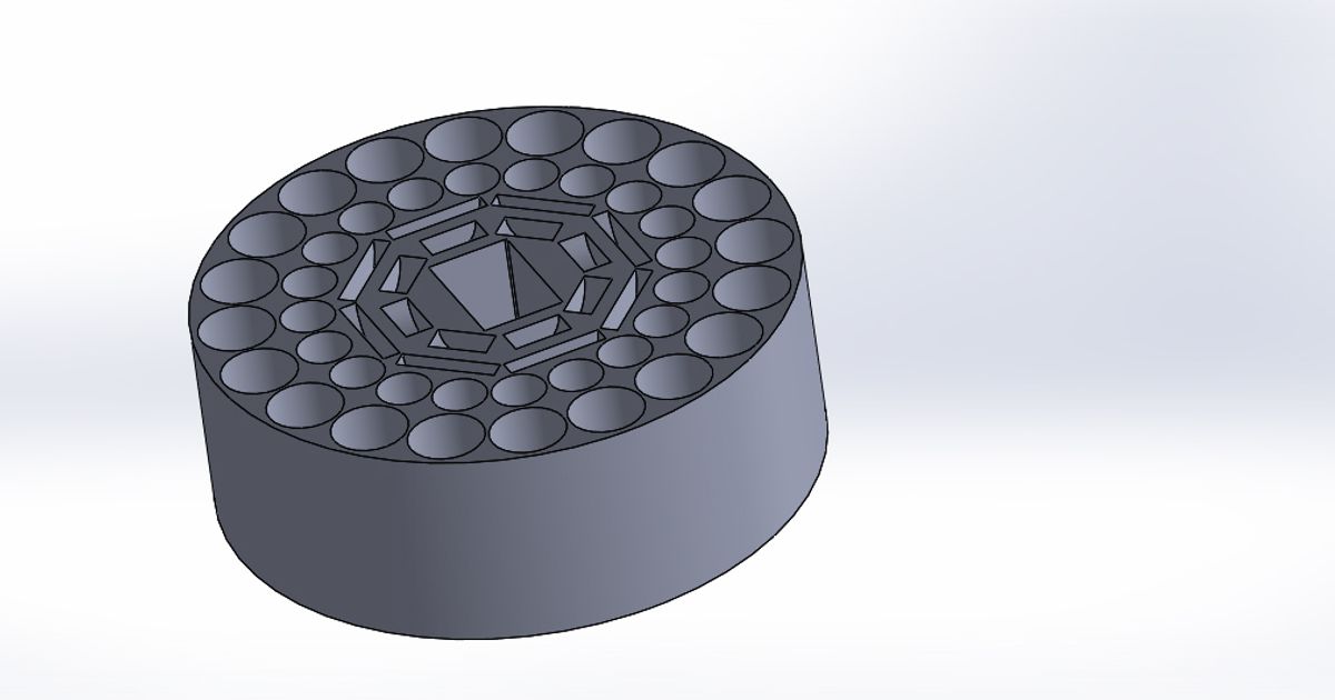 Batterie Tablett Kreis Kartoffel König download frei stl Modell Printablescom 3d Modelle Hobby Macher Veranstalter 9v aa aaa cr2032 lr44 3D print model - Mito3D