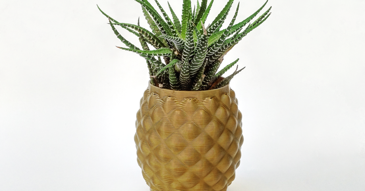 piña plantador 713 descargar gratis stl modelo imprimiblescom 3d modelos casa aire libre jardín anana ananas olla deco decoración 3D print model - Mito3D