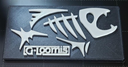 loomis logo ejectkid download free stl model printablescom 3d models art & design 2d plates logos fish fishing gloomis rods 3d print model - Mito3D