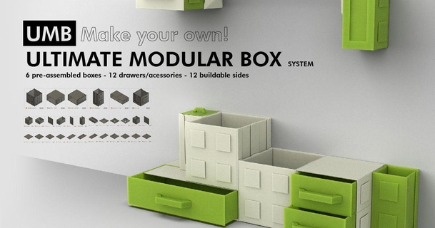 umb - ultimate modular box 30 parametric parts customize storage r3design download free stl model printablescom 3d models hobby & makers organizers fusion organization 3d print model - Mito3D
