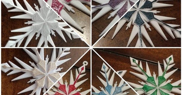 snowflake ornaments abuzz designs download free stl model printablescom 3d models seasonal winter & christmas year's 3d print model - Mito3D