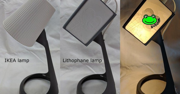 Lithophan Lampe Schatten Ikea anschwellen Arbeit Darm download frei stl Modell Printablescom 3d Modelle Haushalt Dekor 3d print model - Mito3D