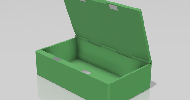 parametrisch Box spülen Scharniere magnetisch Verschlüsse Schorf download frei stl Modell Printablescom 3d Modelle Hobby Macher Veranstalter Scharnier klappbar 3d print model - Mito3D