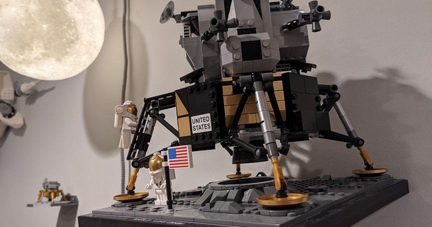 Lego Apolo 11 lunar aterrizador pared montar teraquendya descargar gratis stl modelo imprimiblescom 3d modelos juguetes juegos edificio apollo11 nasa 3d print model - Mito3D