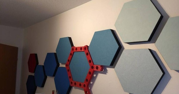 modelo parede montagem hexagonal som absorventes amplo baixar livre stl printablescom 3d modelos arte Projeto wall mounted 3d print model - Mito3D