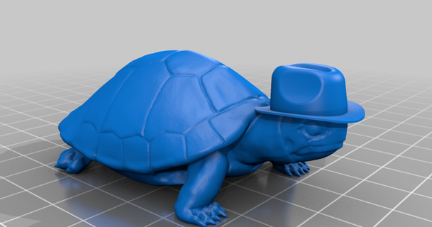 tartaruga vestindo fedora adamtkwallace baixar livre stl modelo printablescom 3d modelos arte Projeto esculturas 3d print model - Mito3D