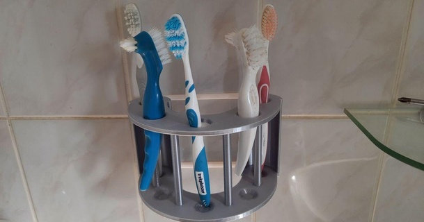 u tootbrush pared soporte dedoper descargar gratis stl modelo imprimiblescom 3d modelos casa baño porta cepillo dientes 3d print model - Mito3D