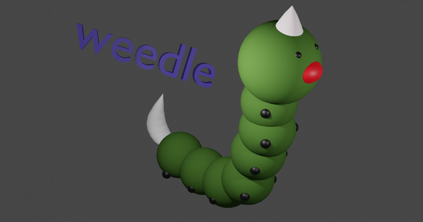 weedle pokemon wexik download free stl model printablescom 3d models toys & games action figures statues 3dwex wedle 3d print model - Mito3D
