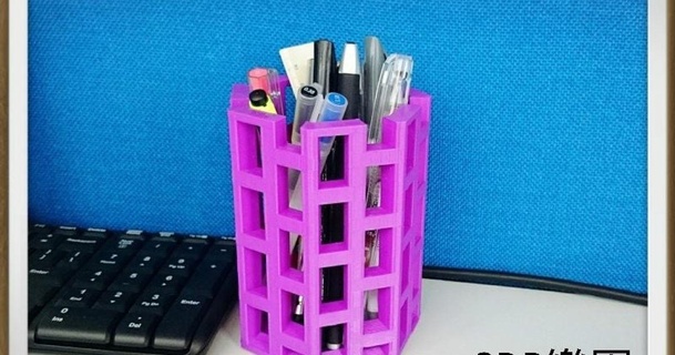 violet pen container 3dp park download free stl model printablescom 3d models art & design designs cabletie hexagon holder honeycomb office 3d print model - Mito3D