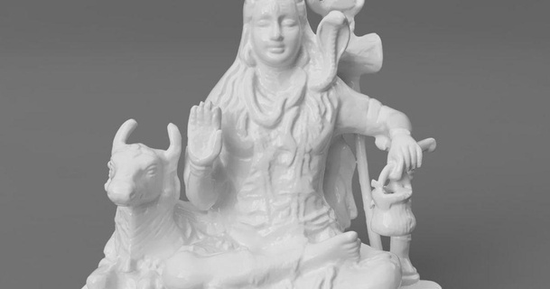 Shiva Kral sığırlar oturma meditasyon yapımı tanrılar Hindistan indir Bedava stl model printablescom 3d modeller Sanat tasarım heykeller inek Tanrı Hindu Hinduizm 3d print model - Mito3D