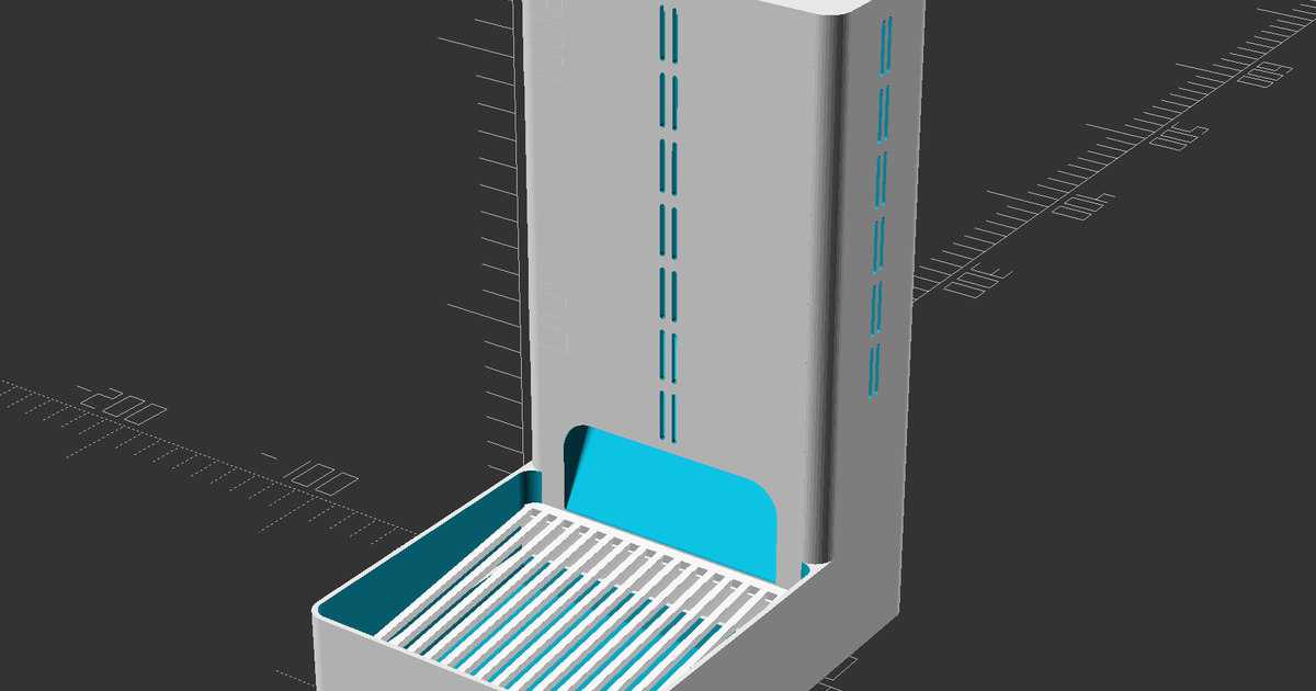 gato ração alimentação bandeja silo armazenamento Olhe baixar livre stl modelo printablescom 3d modelos casa animais estimação gatos alimentador 3D print model - Mito3D