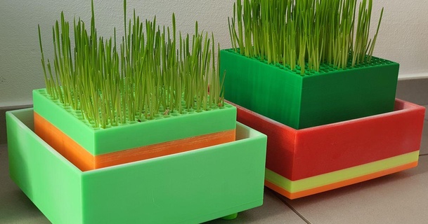 cat grass planter download free stl model printablescom 3d models household pets indoorplanter catgrass 3d print model - Mito3D