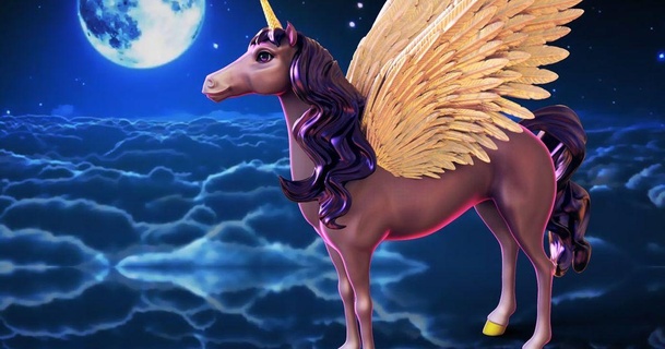 majestic alicorn flying unicorn kimbolt download free stl model printablescom 3d models toys & games action figures statues beautiful fantasy horse magic 3d print model - Mito3D