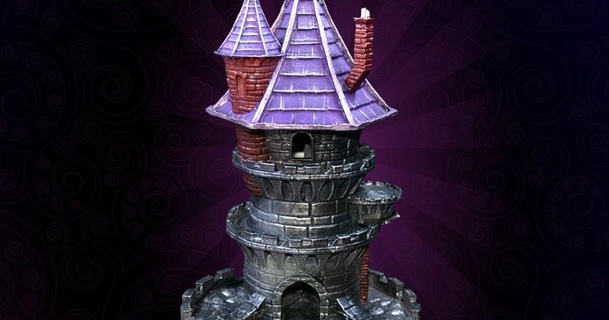 fates - dice tower free wizard kimbolt download stl model printablescom 3d models toys & games board dicetower nosupport supportfree supportless 3d print model - Mito3D
