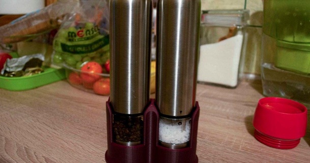 electric salt pepper grinder stand piotrx21 download free stl model printablescom 3d models household kitchen food kitchentool 3d print model - Mito3D