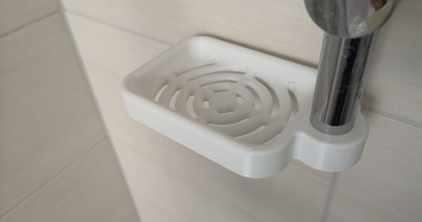 jabón plato Jabonera ri3del descargar gratis stl modelo imprimiblescom 3d modelos casa baño accesorios abrazadera alcachofa ducha 3d print model - Mito3D