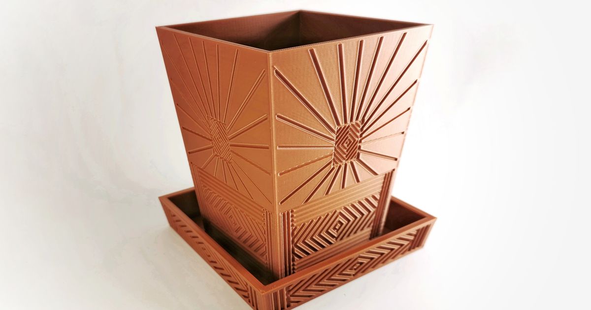 sunny house flowerpot tray ncsandor download free stl model printablescom 3d models household outdoor & garden 3D print model - Mito3D