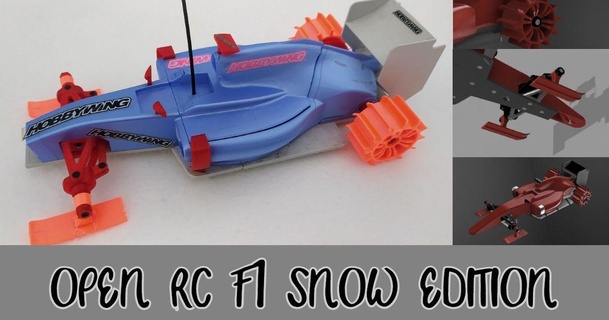 abierto rc f1 snow conversión 3drcnc descargar gratis stl modelo imprimiblescom 3d modelos pasatiempo hacedores robótica openrc openrcf1 coche RC 3dprintedrc 3d print model - Mito3D