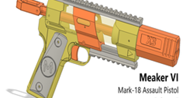 vero File nerf meaker mk 18 assalto pistola etano corsa Scarica gratuito stl modello printablescom 3d Modelli giocattoli Giochi all'aperto 3d print model - Mito3D