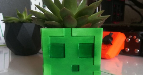 Minecraft limo maceta madzialca descargar gratis stl modelo imprimiblescom 3d modelos casa aire libre jardín Arte lindo ventilador arte fan flor 3d print model - Mito3D