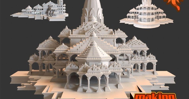 ayodhya ram temple - supports required making gods india download free stl model printablescom 3d models world & scans historical context architecture hindu hinduism 3d print model - Mito3D