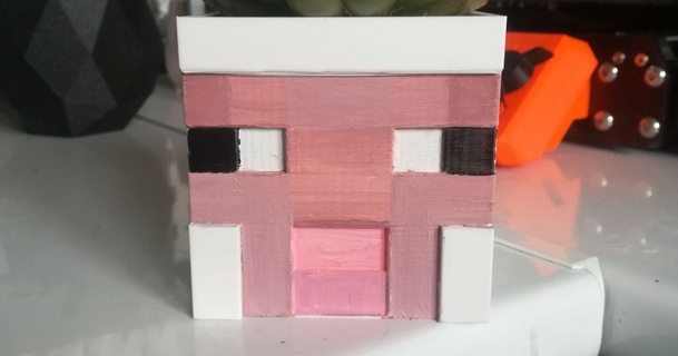 Minecraft oveja maceta madzialca descargar gratis stl modelo imprimiblescom 3d modelos casa aire libre jardín flor juego 3d print model - Mito3D