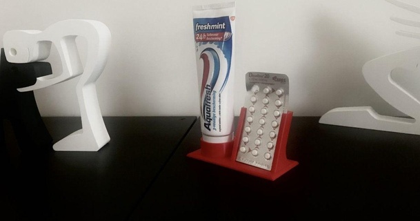 pastillas recordatorio ronny descargar gratis stl modelo imprimiblescom 3d modelos casa baño medicamento pasta dental dentífrico 3d print model - Mito3D