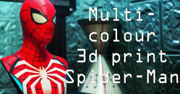 multicolour spider-man ps4 bust - advanced suit mmu iczfirz download free stl model printablescom 3d models toys & games action figures statues actionfigure amazingspiderman figure hero 3d print model - Mito3D