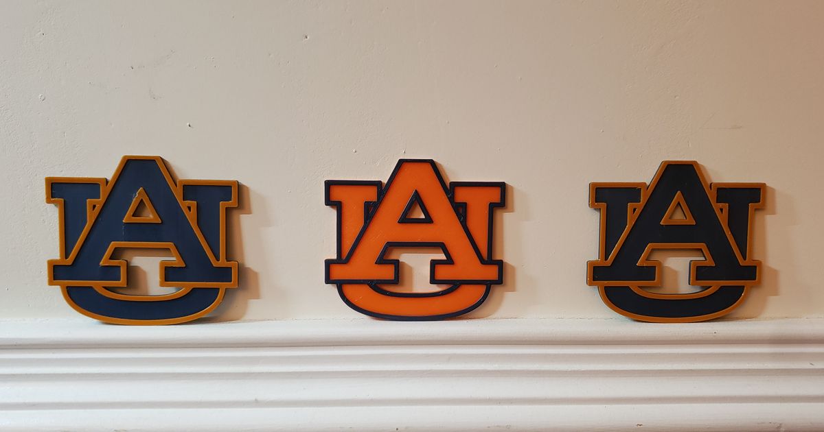 auburn logo 3dprintedman Télécharger libre stl modèle imprimablescom 3d modèles art conception 2d assiettes logos base ball basketball Université Aigle éducation 3D print model - Mito3D