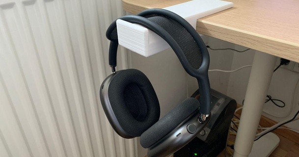 einfacher Kopfhörerhalter Grau download frei stl Modell Printablescom 3d Modelle Haushalt Büro Headsetholder schreibtisch 3d print model - Mito3D